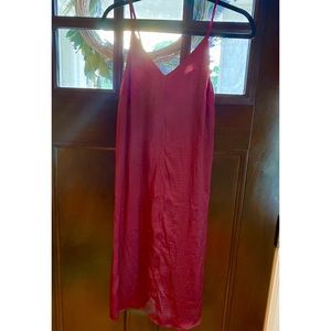 F21 | Faux Satin Slip-on Midi Cami Dress